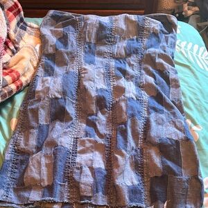 Patchwork Denim Skirt